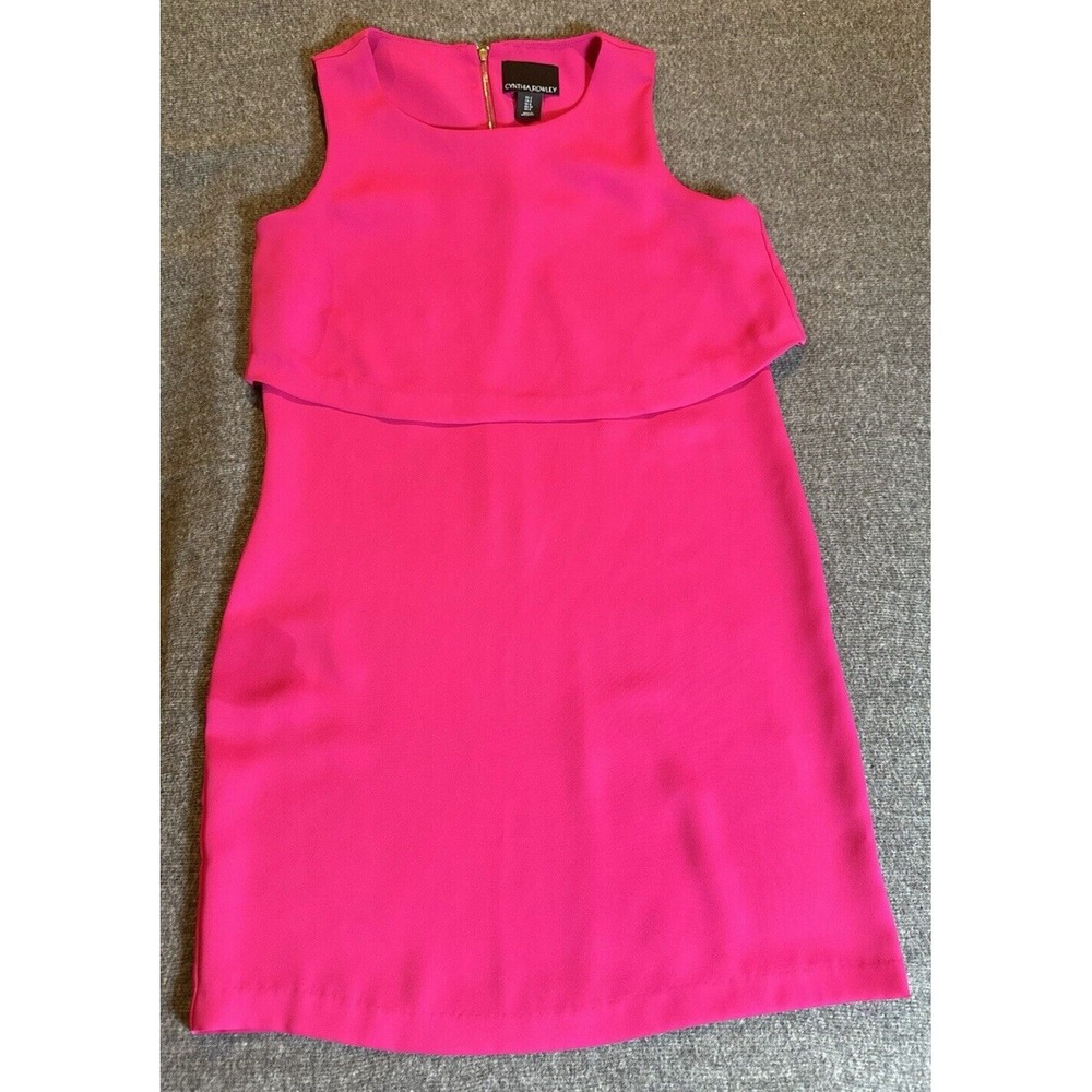 Cynthia Rowley Dress Womens 2 Hot Pink Sleeveless Fit & Flare Knee Length Barbie